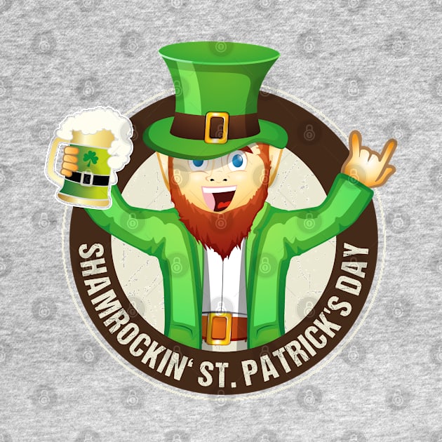 Rockiges St. Patrick's Day "Rocking Finger" Bier Party Irish Pub T-Shirt by stearman